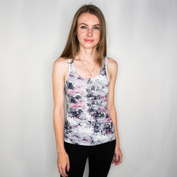lululemon athletica Tops - LULULEMON Crossback Tank Moody Mirage Roses Print